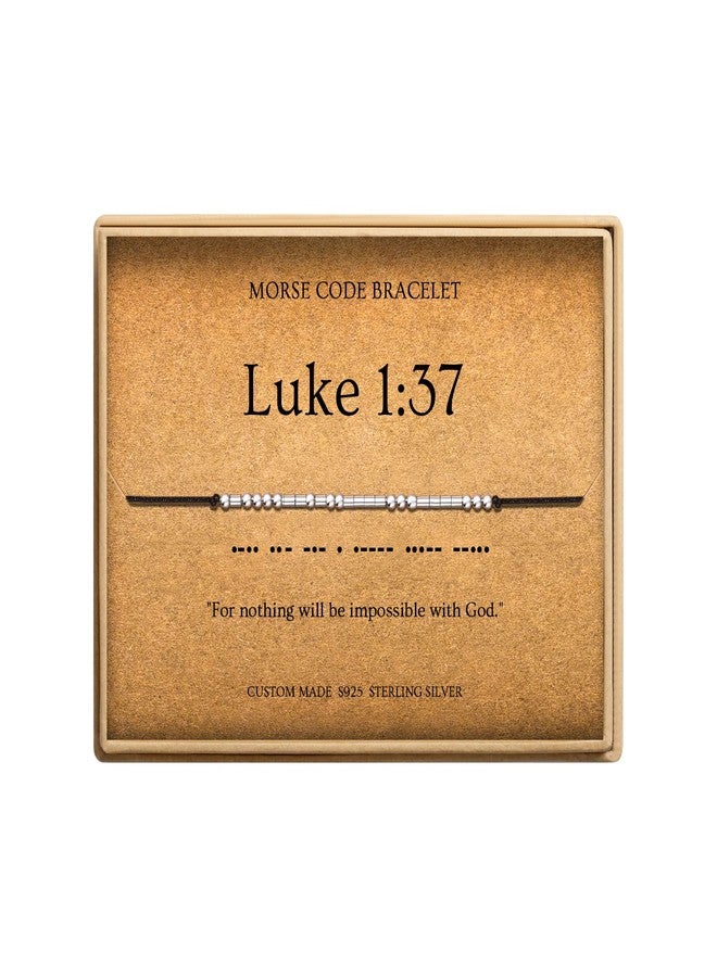 Loved Creations Morse Code Bracelets for Women, Luke 1:37 Christian Bible Verse Bracelets, Scripture S925 Sterling Silver Inspirational Faith Jewelry, Religious Gifts for Women - Image 1